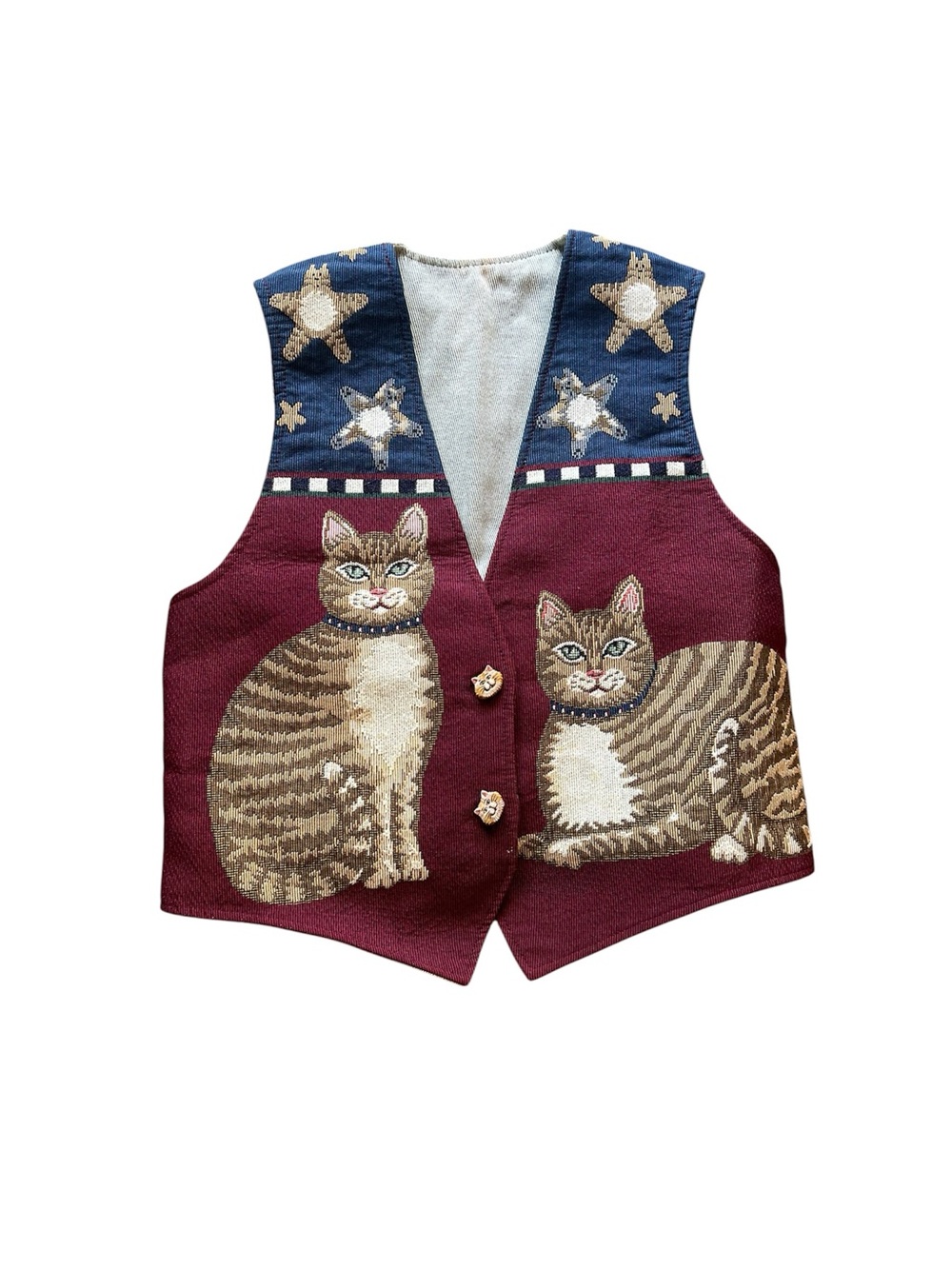 Vintage Cat Tapestry Vest